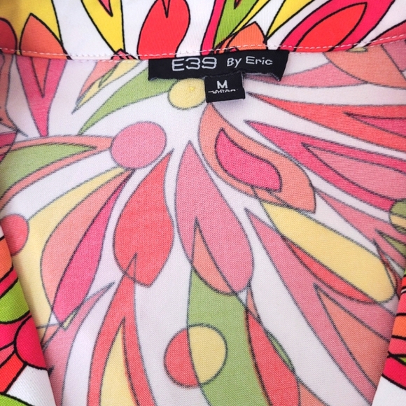 E39 BY ERIC | Funky Retro Patterned Blouse, Sz. M - Picture 3 of 5